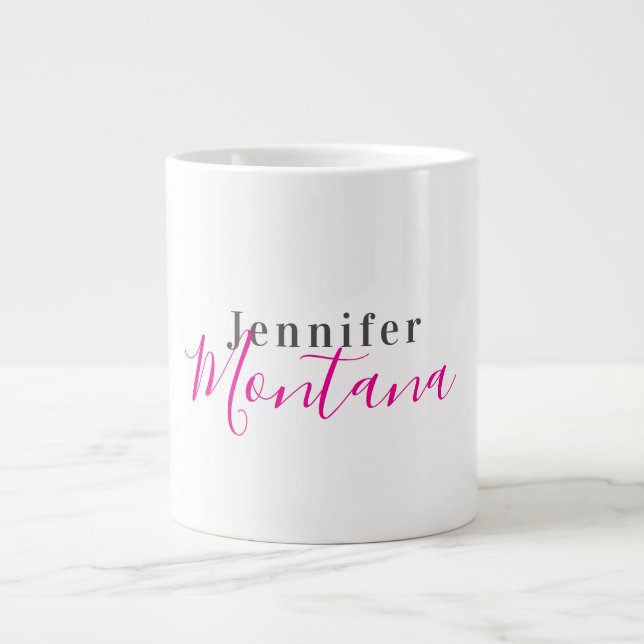 Professionell elegant modern minimalistisk namn jumbo mugg (Framsidan)