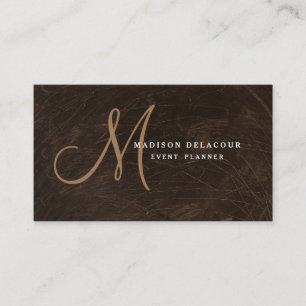 Professionell Elegant Modern Monogram Black & Whit Visitkort
