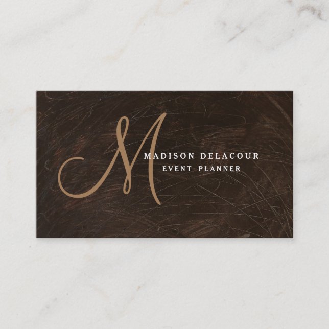 Professionell Elegant Modern Monogram Black & Whit Visitkort (Framsida)