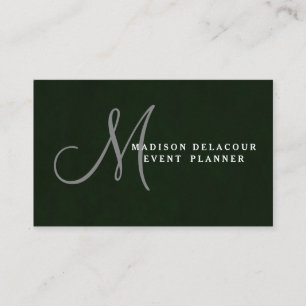 Professionell Elegant Modern Monogram Blue & White Visitkort