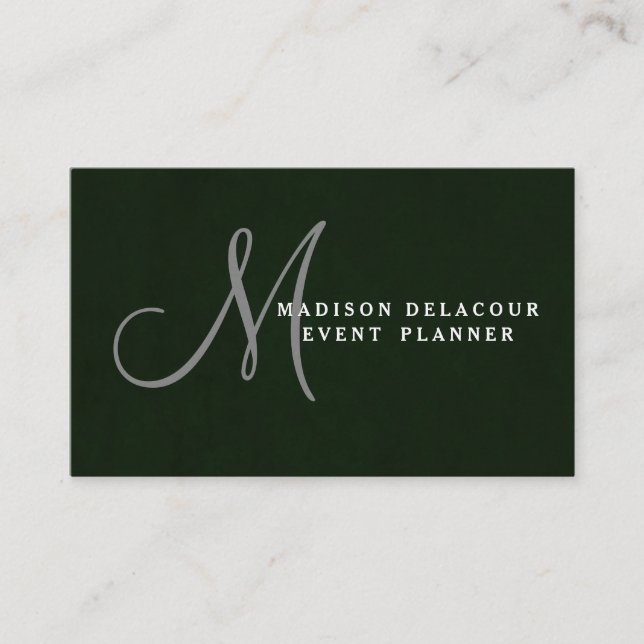 Professionell Elegant Modern Monogram Blue & White Visitkort (Framsida)