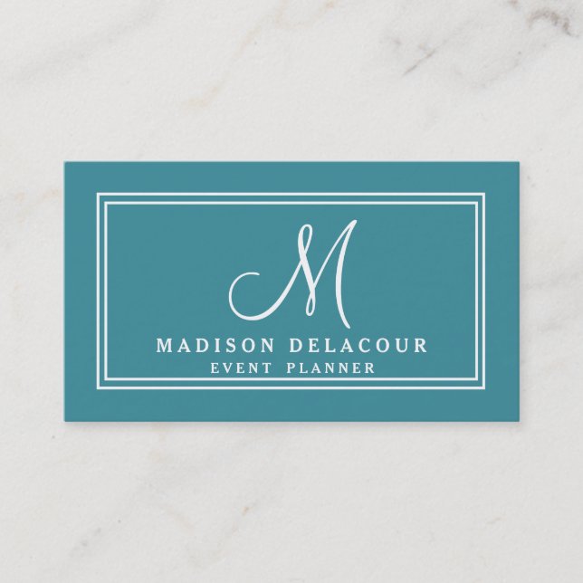Professionell Elegant Modern Monogram Guld & White Visitkort (Framsida)