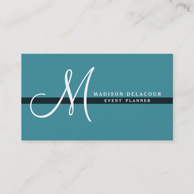 Professionell Elegant Modern Monogram Guld & White Visitkort (Framsida)