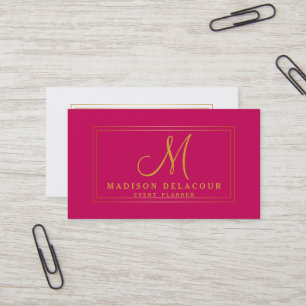 Professionell Elegant Modern Monogram Guld & White Visitkort