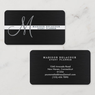 Professionell Elegant Modern Monogram Wooden Visitkort