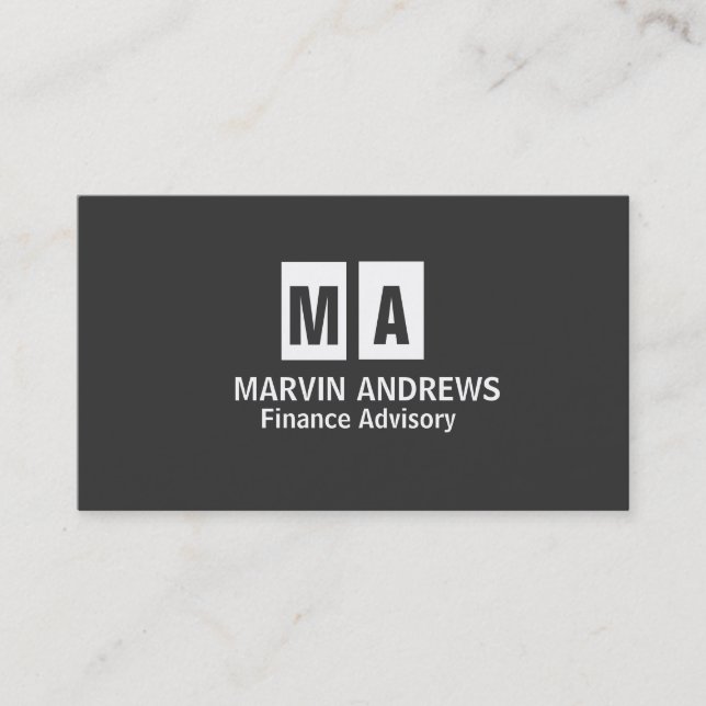 Professionell Elegant Modern Mörk Grått Simple Visitkort (Framsida)