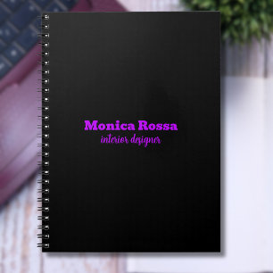 Professionell Elegant Modern Neon Lila Black Anteckningsbok