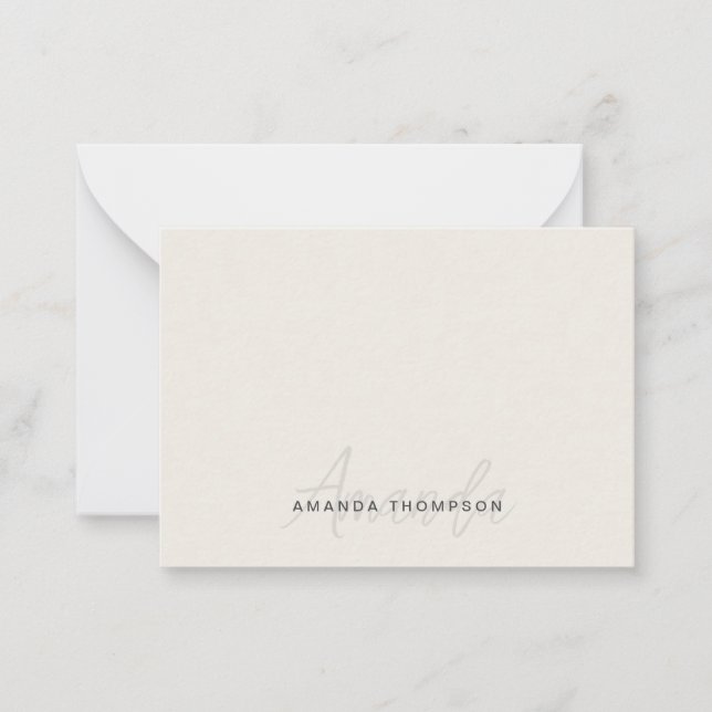 Professionell Elegant Modern Personlig med Namn Anteckningskort (Framsida)