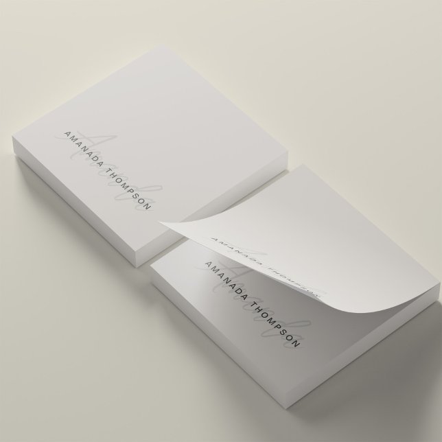 Professionell Elegant Modern Personlig med Namn Post-it Block (Skapare uppladdad)