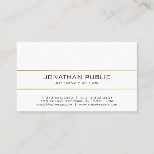 Professionell Elegant Modern Plain Guld advokat Visitkort