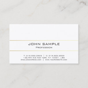 Professionell Elegant Modern Plain Guld Deluxe Visitkort