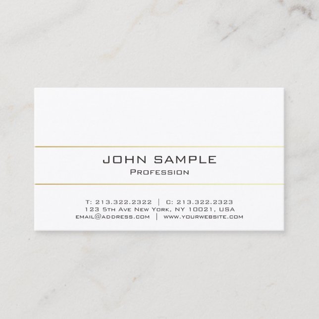 Professionell Elegant Modern Plain Guld Deluxe Visitkort (Framsida)