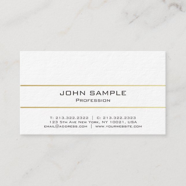 Professionell Elegant Modern Plain Guld lyx Visitkort (Framsida)