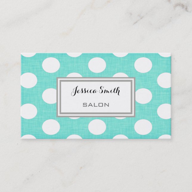 Professionell elegant modern polka dots visitkort (Framsida)