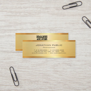 Professionell Elegant Modern QR-kod Glamour Guld Mini Visitkort