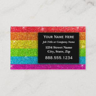 Professionell Elegant Modern Rainbow Glitter LGBT Visitkort