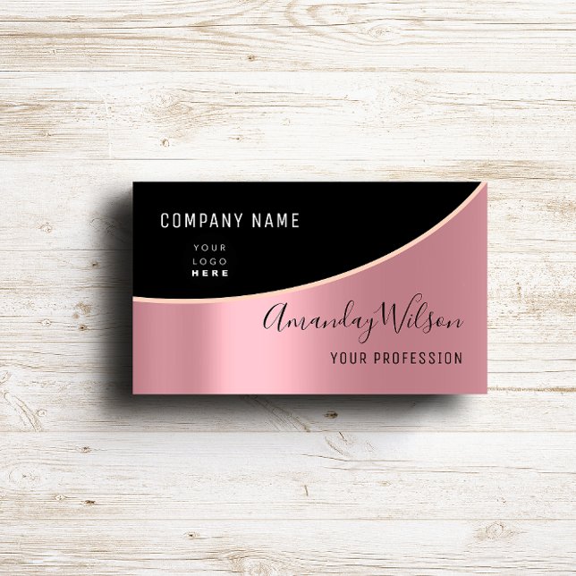 Professionell Elegant Modern Ro Logotyp Makeup Visitkort (Professional Elegant Modern Rose Logo Makeup Business Card )