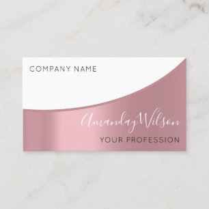 Professionell Elegant Modern Ro White Metallic Visitkort