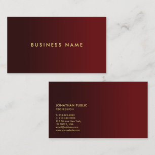 Professionell Elegant Modern Röd Och Guld Mall Visitkort