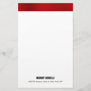 Professionell elegant modern röd vit trendig brevpapper