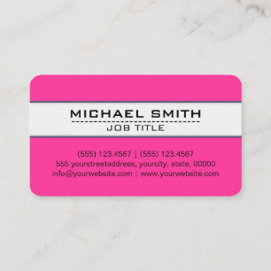Professionell Elegant Modern Shock rosa Minimalist Visitkort