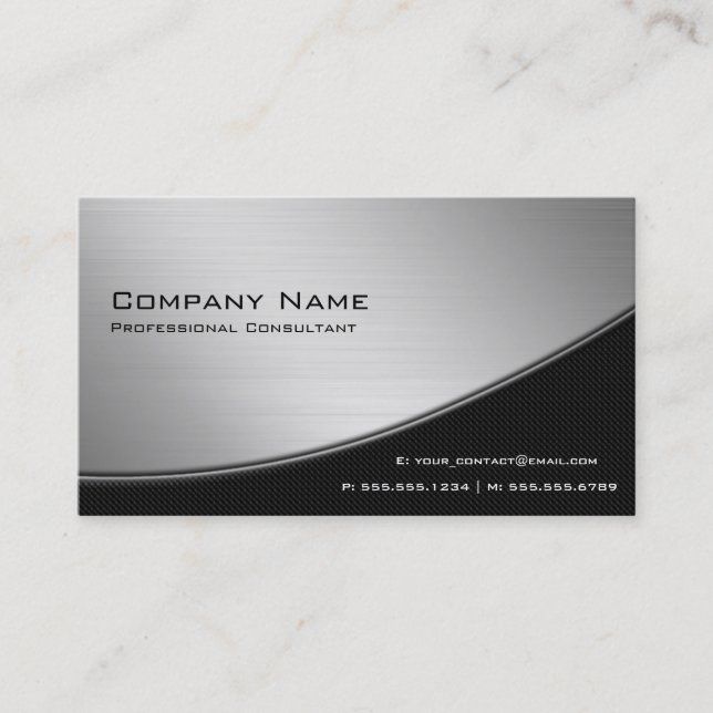 Professionell Elegant Modern Silver Affär Visitkort (Framsida)