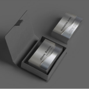 Professionell Elegant Modern Silver & Guld Metall Visitkort