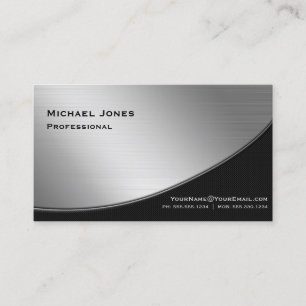 Professionell Elegant Modern Silver Svart Visitkort