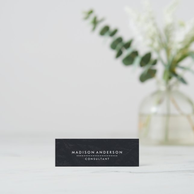 Professionell Elegant Modern Svart Krittavla Mini Visitkort (Stående Fram)