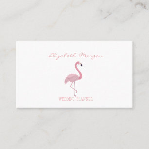 Professionell Elegant Modern Vit, Rosa Flamingo Visitkort