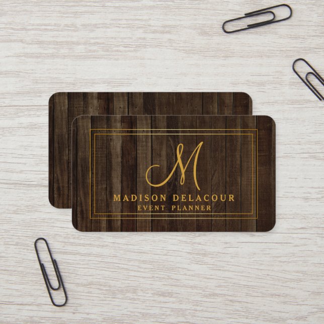 Professionell Elegant Modernt Monogram Guld & Vit Visitkort (Fram/Back In Situ)