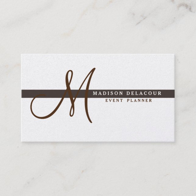 Professionell Elegant Modernt Monogram Visitkort (Framsida)