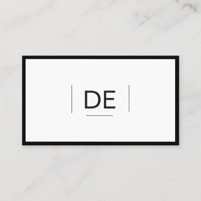 Professionell Elegant Monogram Anpassningsbar Soci Visitkort (Framsida)