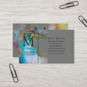 Professionell Elegant Monogram Anpassningsbar Visitkort