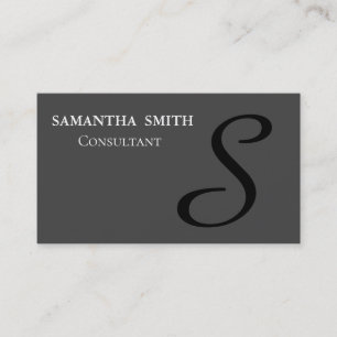 Professionell Elegant Monogram Black Visitkort