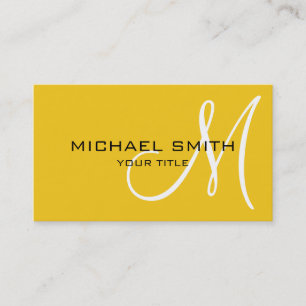 Professionell Elegant Monogram Enkel Citron Visitkort
