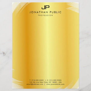 Professionell Elegant Monogram Guld-mall Modern Brevhuvud