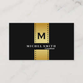 Professionell Elegant Monogram kosmetolog Guld Visitkort