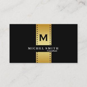 Professionell Elegant Monogram kosmetolog Guld Visitkort