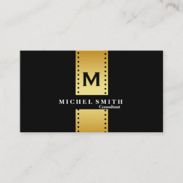 Professionell Elegant Monogram kosmetolog Guld Visitkort