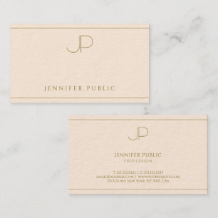 Professionell Elegant Monogram Lyx Tjockt Papper Visitkort