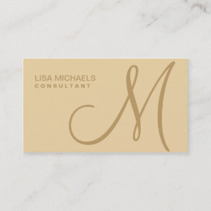 Professionell Elegant Monogram Makeup Artist Beige Visitkort