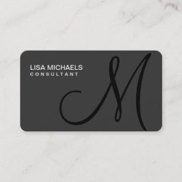 Professionell Elegant Monogram Makeup Artist Black Visitkort