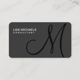 Professionell Elegant Monogram Makeup Artist Black Visitkort
