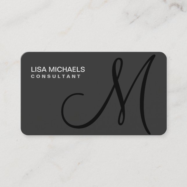 Professionell Elegant Monogram Makeup Artist Black Visitkort (Framsida)