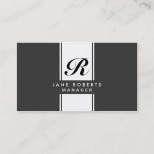 Professionell Elegant Monogram Makeup Artist Black Visitkort