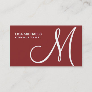 Professionell Elegant Monogram Makeup Artist Red Visitkort