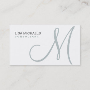 Professionell Elegant Monogram Makeup Artist White Visitkort
