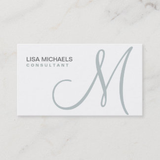 Professionell Elegant Monogram Makeup Artist White Visitkort