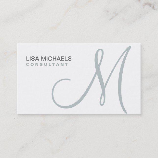 Professionell Elegant Monogram Makeup Artist White Visitkort (Framsida)